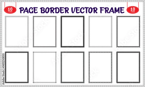 Fototapeta Border frame vector design elements for blank pages