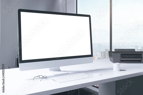 Obraz Blank white pc screen