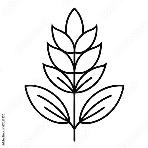 Fototapeta laurel-flower-line-art-vector-on-white-background- (3).eps