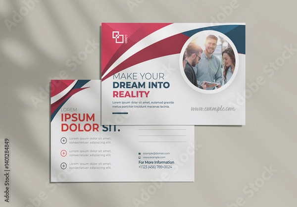 Obraz Elegant Post Card Template Premium Vector Accents