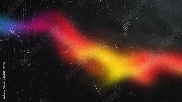 Fototapeta Abstract Colorful Grunge Texture with Scratched Film Effect, Ideal for Backgrounds and Overlay Designs