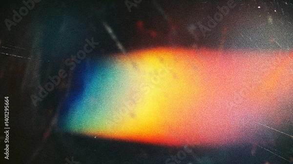 Fototapeta Abstract Colorful Light Leak Overlay Texture Background, Grunge Film Grain Effect