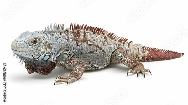 Fototapeta Side View Of A Detailed Pixelized Iguana