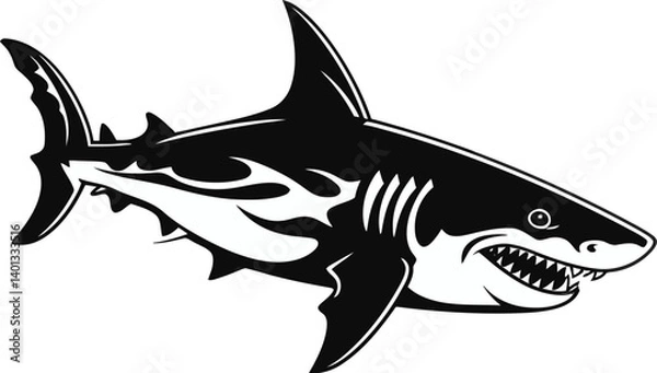 Fototapeta Shark for Shark Week Designs Shark Icon for Marine Protection