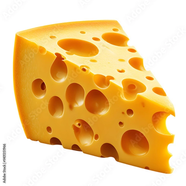 Obraz 3D Render of Swiss Cheese Wedge