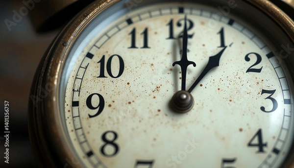 Fototapeta closeup photo of a vintage clock dial 