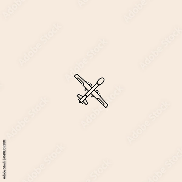 Fototapeta Drone icon flat vector design. 