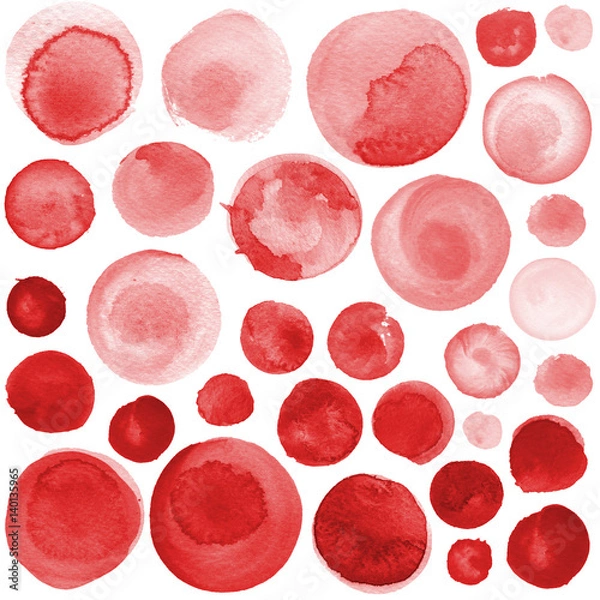 Fototapeta Watercolor circle texture. Round elements
