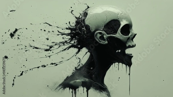 Obraz Abstract Skull Deconstruction