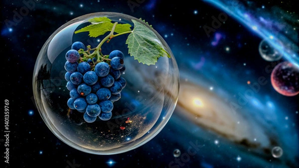 Obraz A bunch of grapes in space