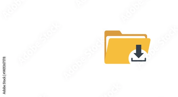 Obraz Digital file download icon with folders