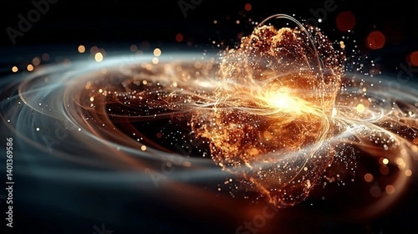 Fototapeta Cosmic Energy Light Explosion in Space