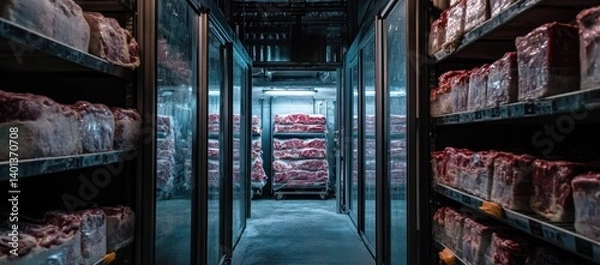 Fototapeta Deep Freeze: A Glimpse into the Cold Storage of Premium Meats
