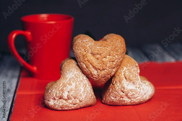 Obraz sweet mug coffee tea croissant, bun, dessert, 