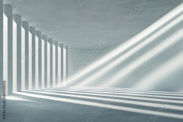 Obraz Sunlit Modern Hallway Columns.