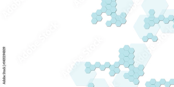 Fototapeta Abstract geometric hexagon blue texture background pattern vector illustration background on transparent.