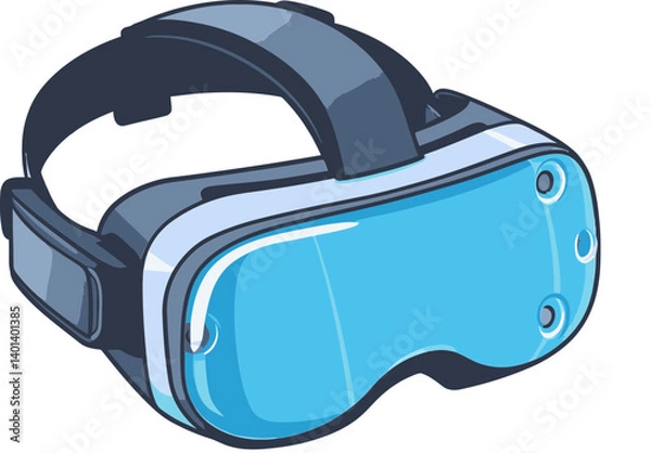 Fototapeta VR Headset with Motion Control Virtual Reality Gaming Experience Vector