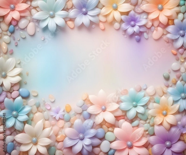 Fototapeta frangipani flowers frame