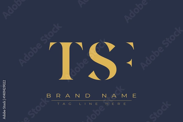 Fototapeta TSF abstract letter logo design. This logo is designed by three abstract letters.