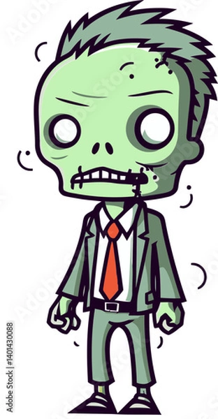 Fototapeta Undead Zombie with Crawling Body Zombie with Broken Neck PNG