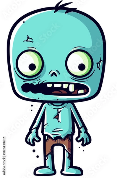 Fototapeta Undead Zombie with Twisted Limbs Zombie with Shaky Arms PNG