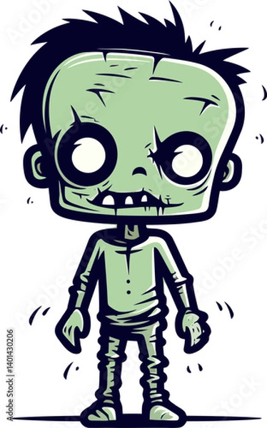 Fototapeta Zombie with Shaky Arms PNG Horror Zombie with Blistered Skin Vector
