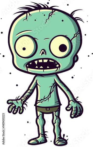 Fototapeta Zombie with Decayed Face PNG Undead Zombie with Lost Teeth Vector