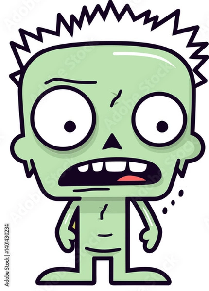 Fototapeta Zombie with Exposed Ribs PNG Walking Zombie with Open Scars Vector