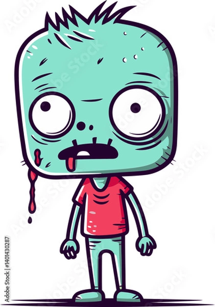 Fototapeta Undead Zombie with Deformed Mouth PNG Zombie with Split Lip Vector