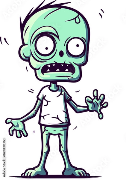 Fototapeta Horror Zombie with Broken Bones Zombie with Bloodied Eyes Vector