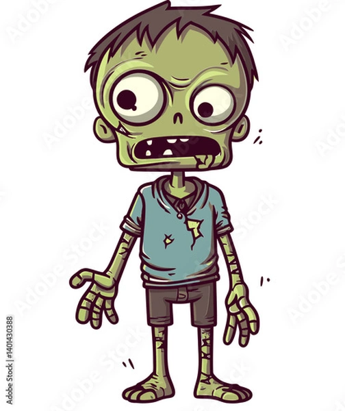 Fototapeta Undead Zombie with Slouching Shoulders Zombie with Swollen Face PNG