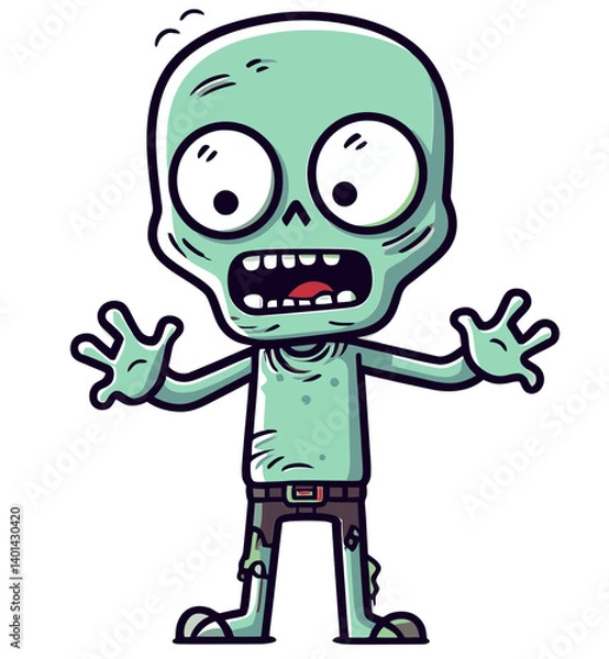 Fototapeta Undead Zombie with Dried Blood PNG Zombie with Gnarled Limbs Vector