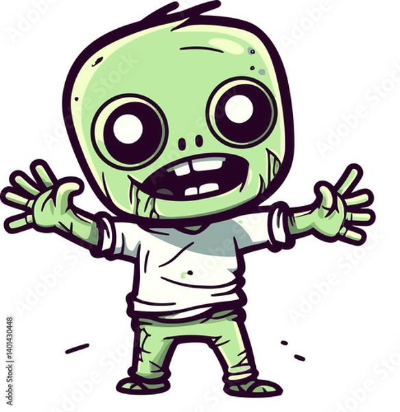 Fototapeta Zombie with Gnarled Limbs Horror Zombie with Roaming Eyes SVG
