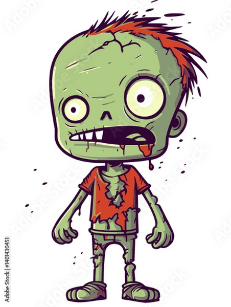 Fototapeta Horror Zombie with Roaming Eyes Walking Zombie with Missing Foot PNG