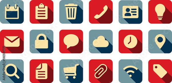 Obraz Vector set with various rounded square shaded icons