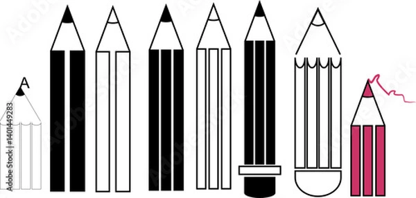 Fototapeta color pencils vector