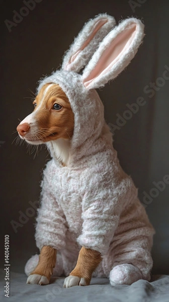 Fototapeta Dog in Easter costume