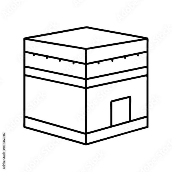 Fototapeta kaaba icon, kaaba line art - simple line art of kaaba, perfect for kaaba logos and icons