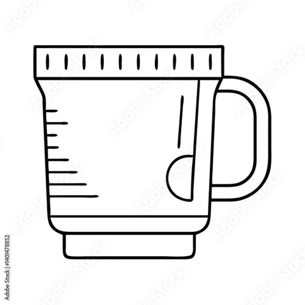 Fototapeta retro coffee mug icon, retro coffee mug line art - simple line art of retro coffee mug, perfect for retro coffee mug logos and icons