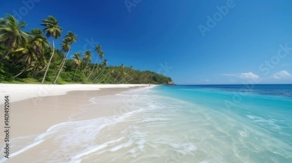 Fototapeta Tropical beach relaxation soft focus image