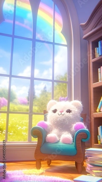 Obraz Plush Bear Reading Room