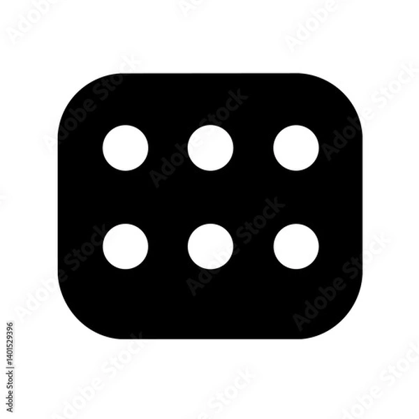 Fototapeta A gaming dice vector icon with dots