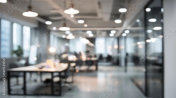 Fototapeta Blurred office interior background.