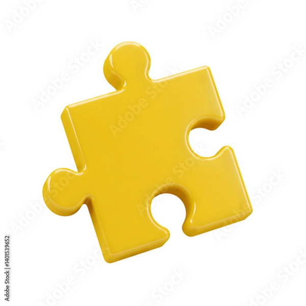 Obraz 3d yellow jigsaw piece icon