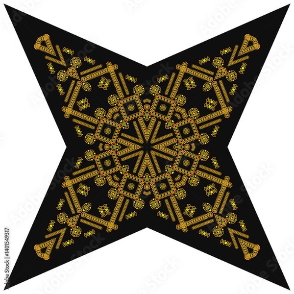 Fototapeta Ukrainian star pattern. Ukrainian embroidery element