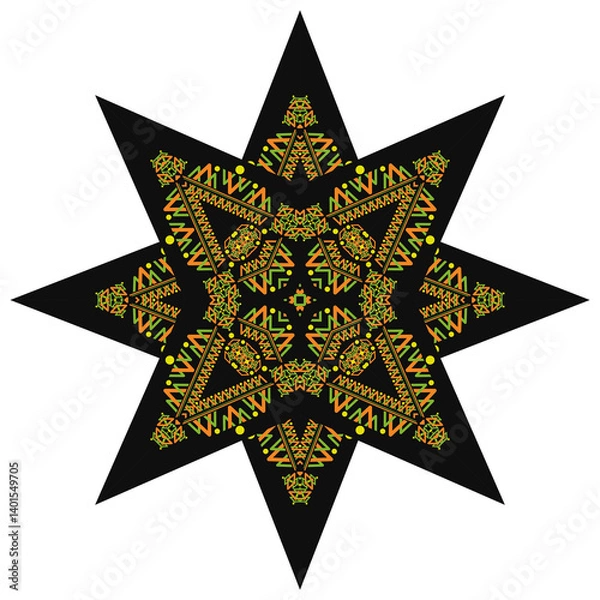 Fototapeta Ukrainian star pattern. Ukrainian embroidery element