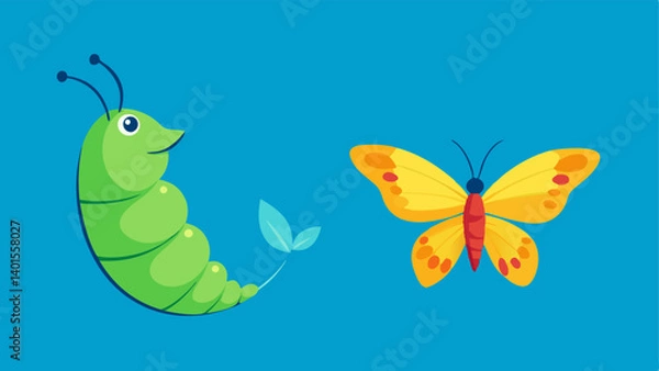 Fototapeta Co to Butterfly The transformation from a caterpillar in a co to a butterfly symbolizing personal growth and emerging stronger from a codependent relationship.