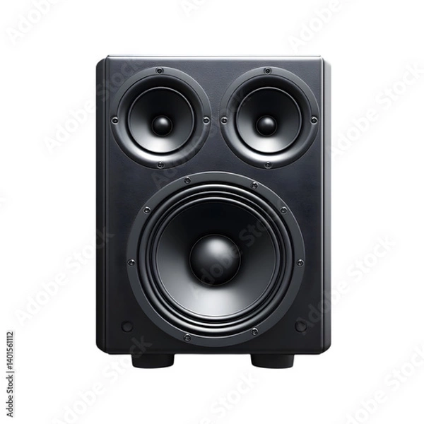Fototapeta 3D Dolby speaker icon isolated on transparent background featuring a modern sound device design ideal for audio