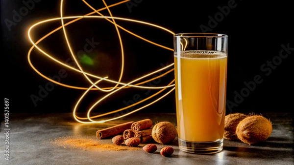Obraz Transparent Tamarind Juice with Glowing Energy Lines