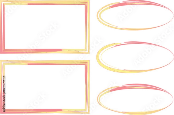 Obraz yellow pink colorful abstract frames collection
